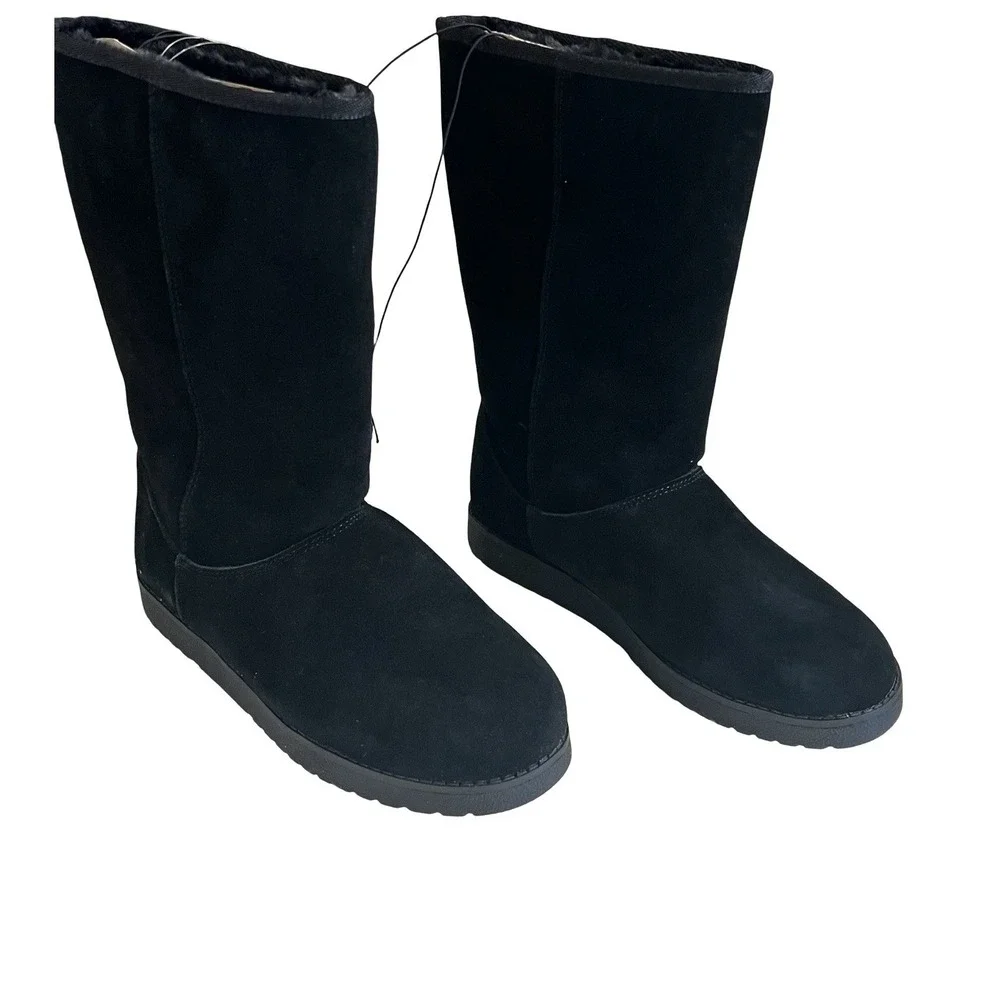 UNIVERSAL THREAD Sarah‎ Suede Shearling Winter Boots Black 7